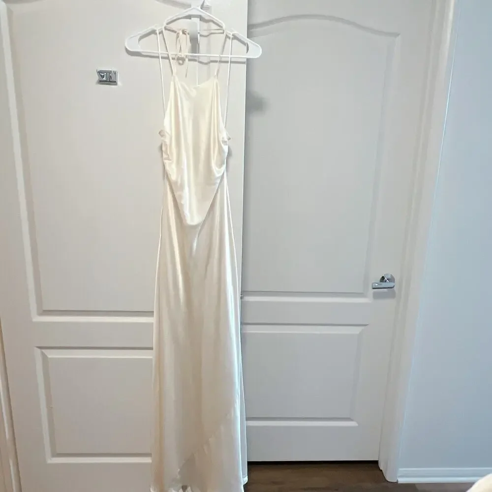 Reformation Jeany Silk Halter Dress Sunshine Size M - Picture 8 of 10